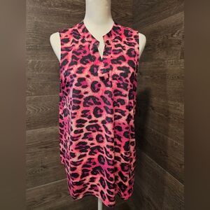 Vibrant Pink Leopard Print Tank Top